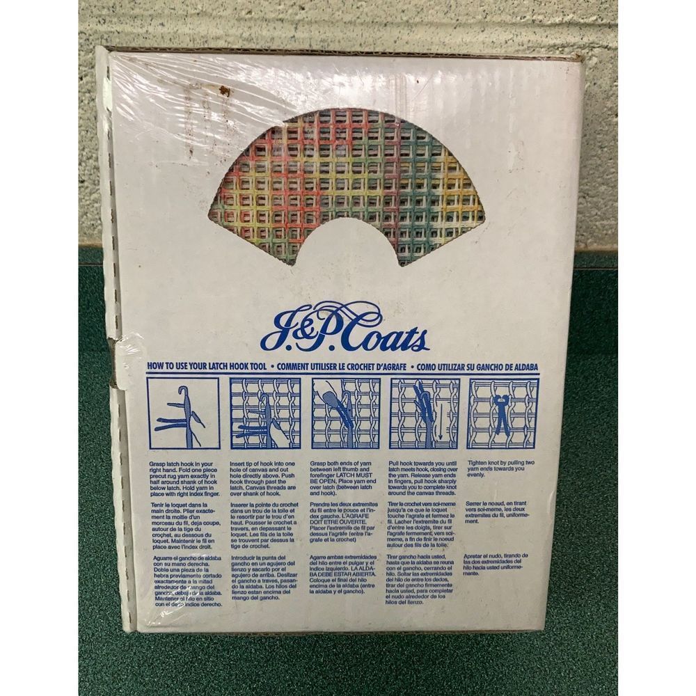 J.&P. Coats Latch Hook Christmas Quilt Kit New Vintage Sealed - Picture 10 of 12